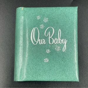 1950s Our Baby Photo Album CR Gibson Green Mid Century Vintage Memory Book w/Box
